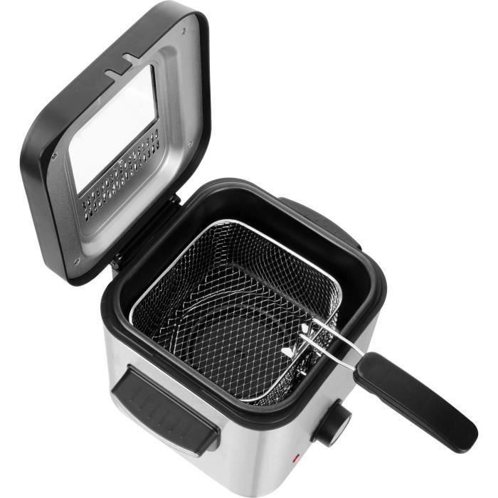 Sencor SFR 6200SS Friteuse sans Huile 1.5 L 900 W à Contrôle de Température 130-190 °C, Noir et Acier Inoxydable