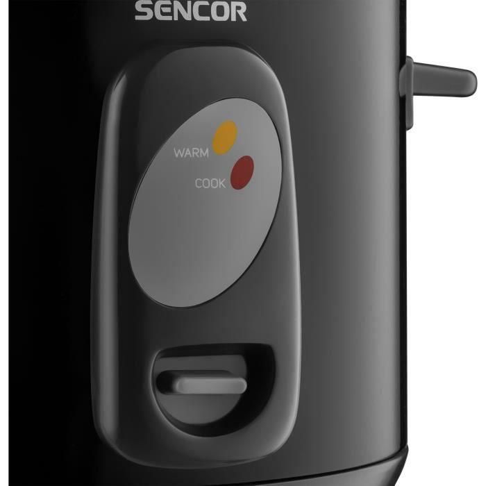 Sencor SRM 1001BK Cuiseur à riz automatique 1 L (400 W) en acier inoxydable noir - pour tous les types de riz, inclus spatules et tasse
