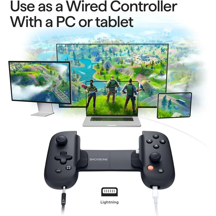 Backbone One PlayStation Edition - Manette filaire pour iPhone - Noir - Compatible Xbox Game Pass, Apple Arcade et streaming Backbone One PlayStation Edition - Manette filaire pour iPhone - Noir - Compatible Xbox Game Pass, Apple Arcade et streaming