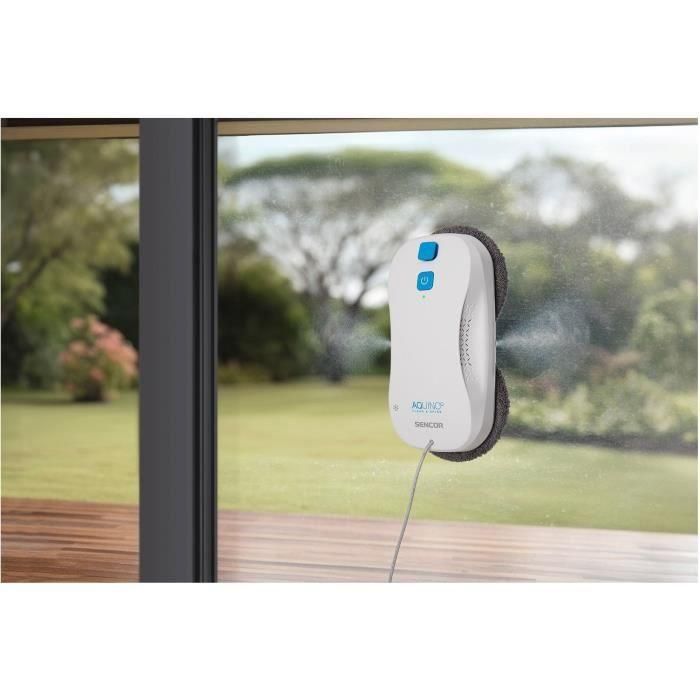 Sencor SRW 6010WH - Robot lave-vitres autonome, 72 W, 3000 Pa, réservoir 60 ml, 3 modes, télécommande, blanc