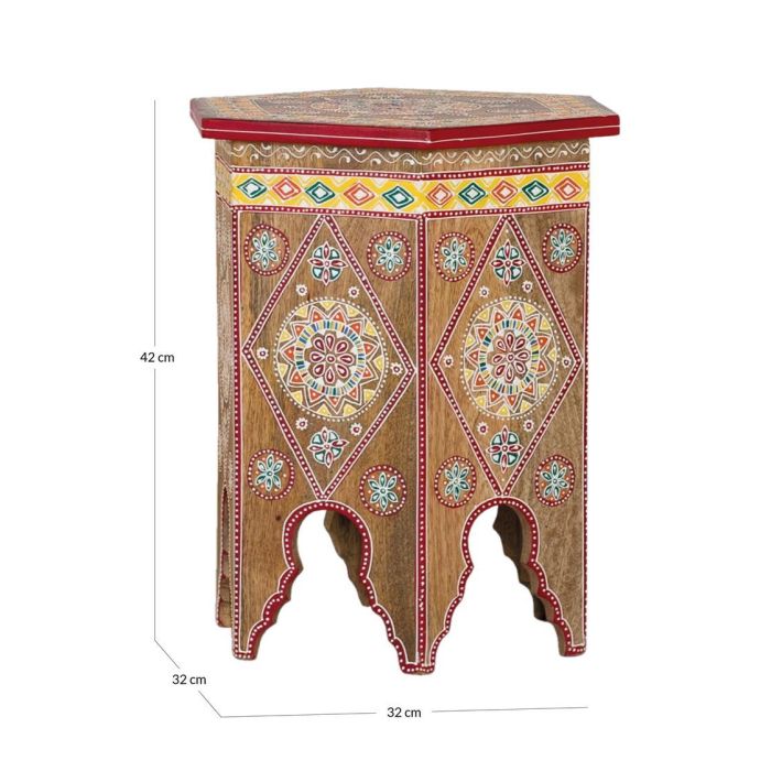 GINER Y COLOMER Tabouret en Bois de Mango Multicolore Peint à la Main - Tasse Épaisseur 1,6cm, Idéal comme Siège Supplémentaire, Table d'Appoint ou Décoration 3