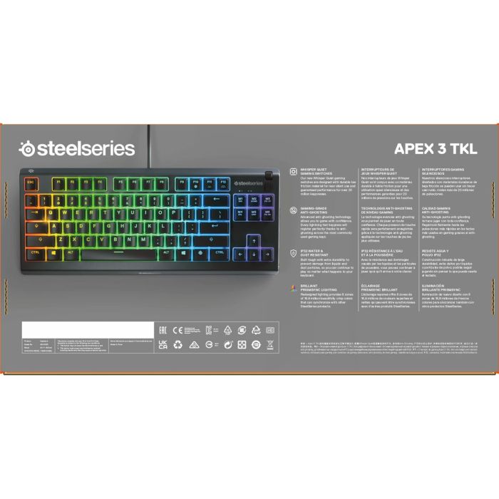 Clavier pour jeu SteelSeries APEX 3 TKL Noir Espagnol Qwerty 2