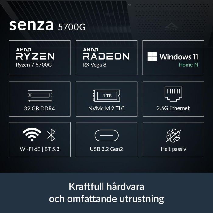 PC de bureau Arctic ACPCC00002A 32 GB RAM 1 TB SSD AMD Ryzen 7 5700G 12