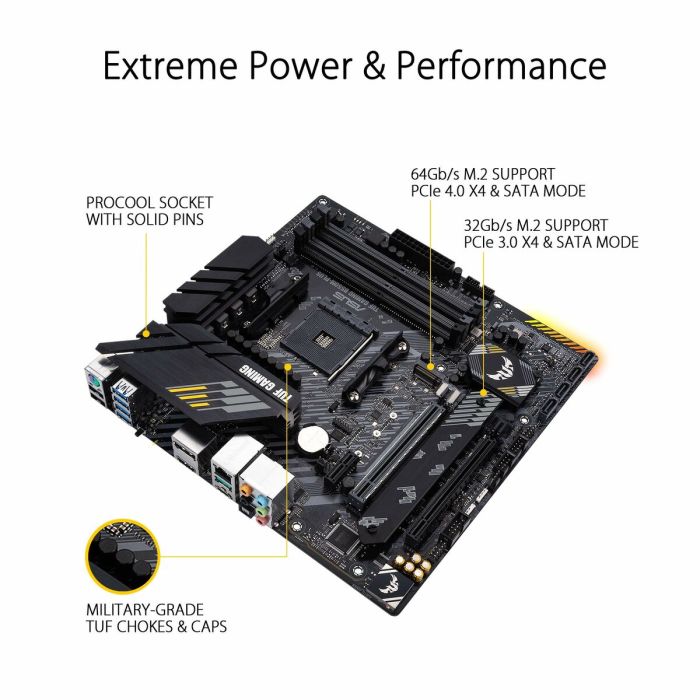 Carte Mère Asus TUF GAMING B550M-PLUS AMD B550 10