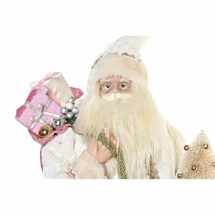 Figurine Décorative DKD Home Decor Père Noël Noël Gris Rose PVC Bois 32 x 20 x 60 cm 3