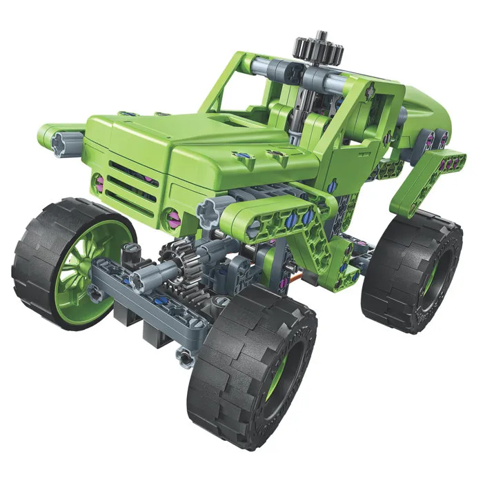 Clementoni - Coffret de Construction Monster Truck avec Système de Direction Fonctionnel, Roues et Engrenages pour 2 Modèles de Véhicules