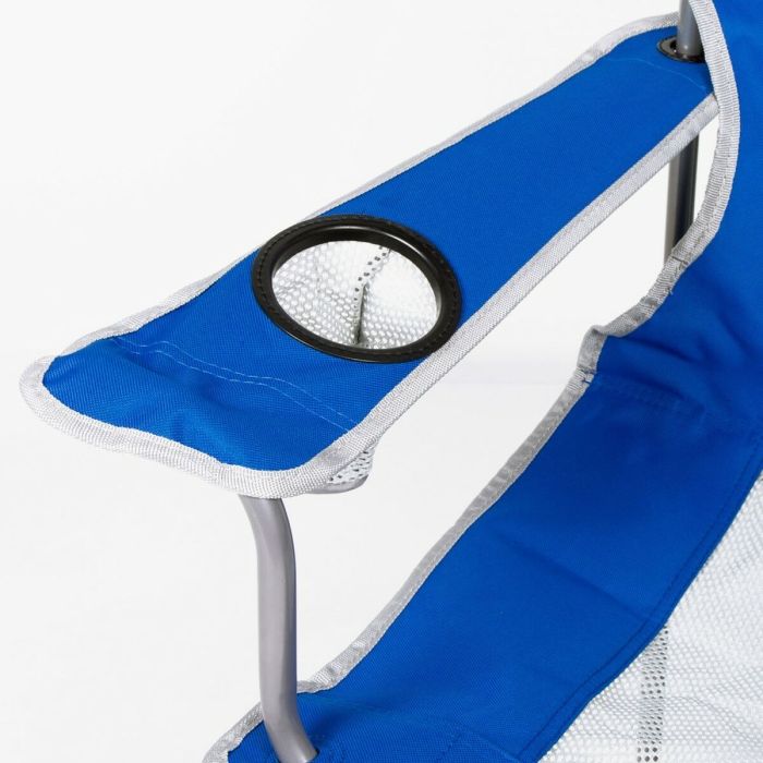 Chaise de camping pliante Aktive Bleu Gris 46 x 82 x 46 cm (4 Unités) 4