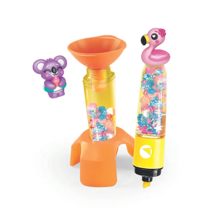 Clementoni - Crée tes fluos - Summer Friends - Coffret créatif pour assembler et personnaliser 2 surligneurs Clementoni - Crée tes fluos - Summer Friends - Coffret créatif pour assembler et personnaliser 2 surligneurs