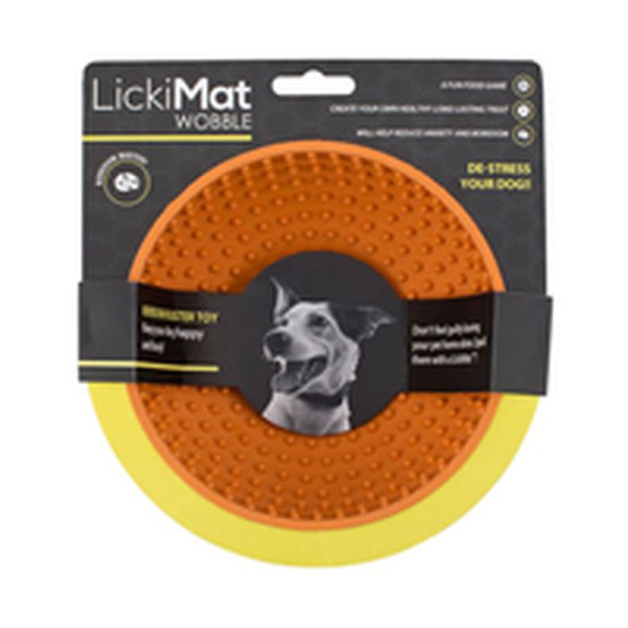 Mangeoire pour chiens Lickimat Wobble Orange Caoutchouc 1 Mangeoire pour chiens Lickimat Wobble Orange Caoutchouc 1