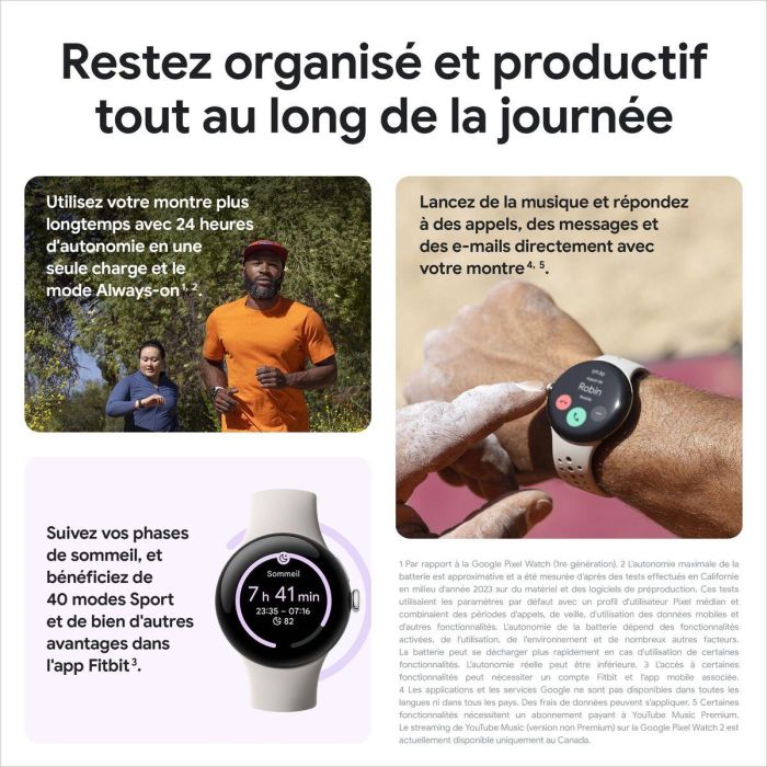 Montre intelligente Google Pixel Watch 2 Noir 1,2" 41 mm Ø 41 mm 6