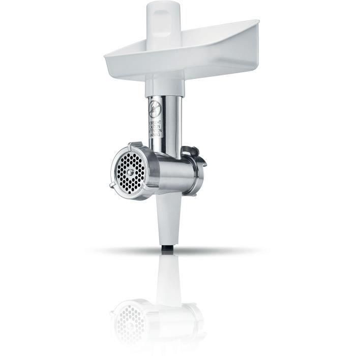 Bosch MUZS2FWW Hachoir à viande Blanc Acier satiné pour Kitchen Machine MUM Série 2 - Accessoire robot multifonction