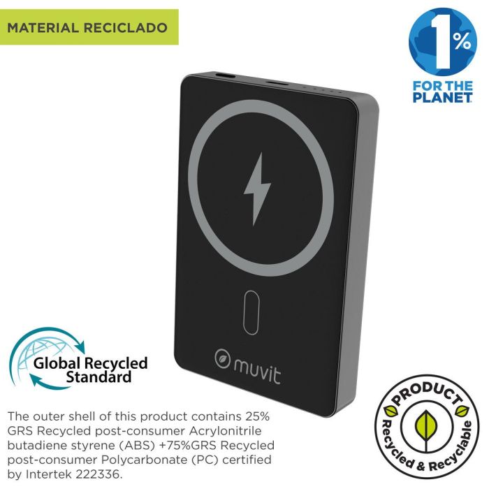 Powerbank Muvit for Change Noir Aluminium 10000 mAh 6 Powerbank Muvit for Change Noir Aluminium 10000 mAh 6