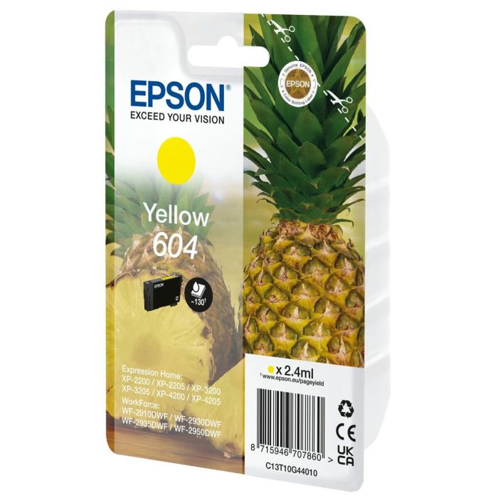 Cartouche d'encre originale Epson 604 Jaune 1 Cartouche d'encre originale Epson 604 Jaune 1