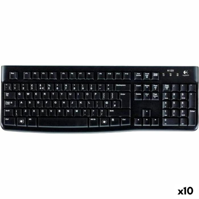 Clavier Logitech K120 Noir Espagnol Qwerty (10 Unités)