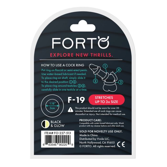 Anneau Pénis Forto Noir (Taille unique) 2 Anneau Pénis Forto Noir (Taille unique) 2