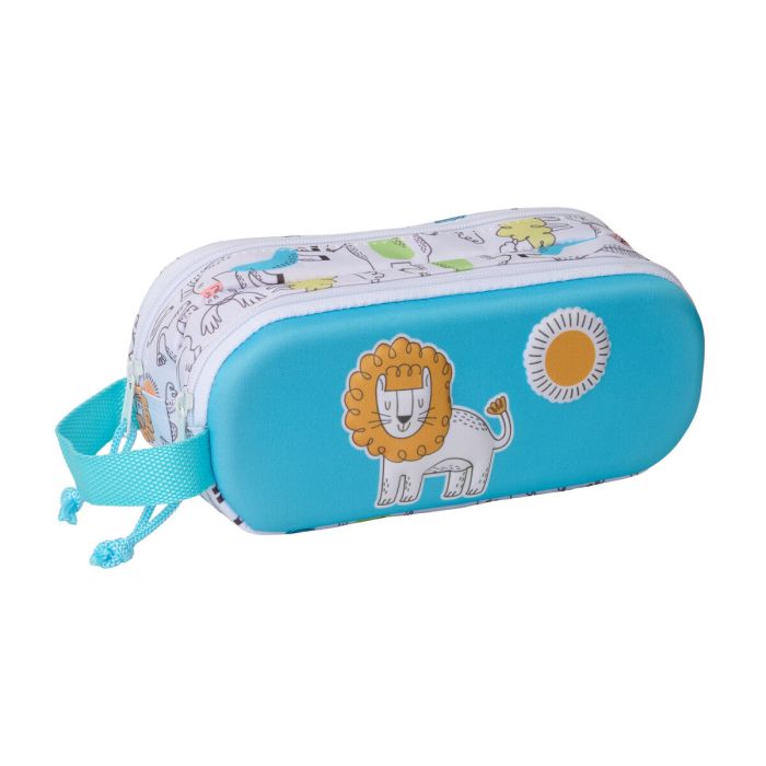 Trousse Fourre-Tout Double Safta Bleu Blanc 21 x 8 x 6 cm 3D 0 Trousse Fourre-Tout Double Safta Bleu Blanc 21 x 8 x 6 cm 3D 0