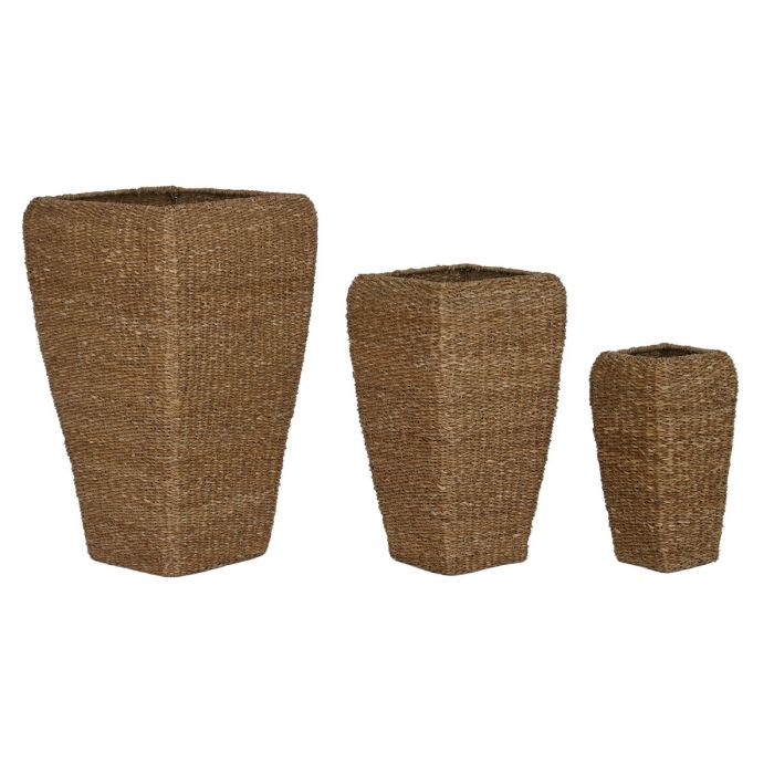 Set de pots de fleurs Home ESPRIT Naturel Métal Fibre naturelle 40 x 40 x 70 cm (3 Pièces) 0 Set de pots de fleurs Home ESPRIT Naturel Métal Fibre naturelle 40 x 40 x 70 cm (3 Pièces) 0