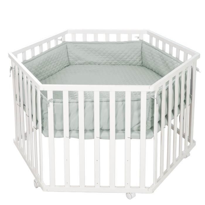 Tapis de parc bébé - ROBA - Pour parc hexagonal - Rembourré - Vert givré 2 Tapis de parc bébé - ROBA - Pour parc hexagonal - Rembourré - Vert givré 2