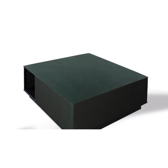 GINER Y COLOMER Table Basse en Métal avec Porte-Revistes 90x90x39 cm Vert Foncé 1