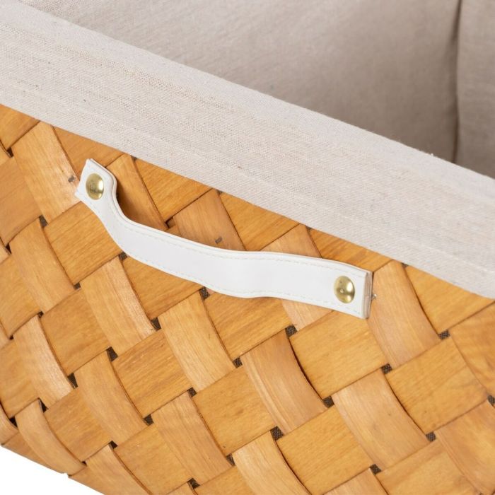 Set de basket Naturel Bois Tissu 39,5 x 30 x 24 cm (3 Unités) 4