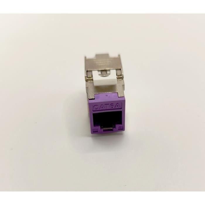 Pack de 8 noyaux keystone RJ45 Cat.6a - LINEAIRE - PRC624AK8 - 2 avec façades colorées 3