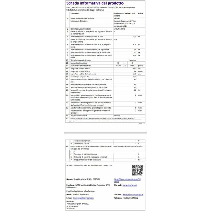 Écran Philips 24" Full HD 2 Écran Philips 24" Full HD 2