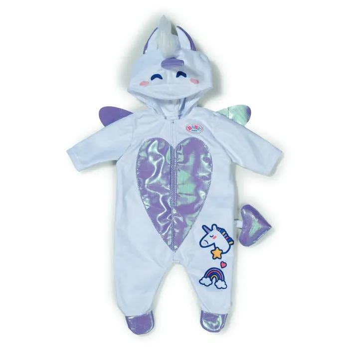 Baby Born Grenouillère Licorne pour poupons 43 cm, avec capuche, ailes et détails scintillants Baby Born Grenouillère Licorne pour poupons 43 cm, avec capuche, ailes et détails scintillants
