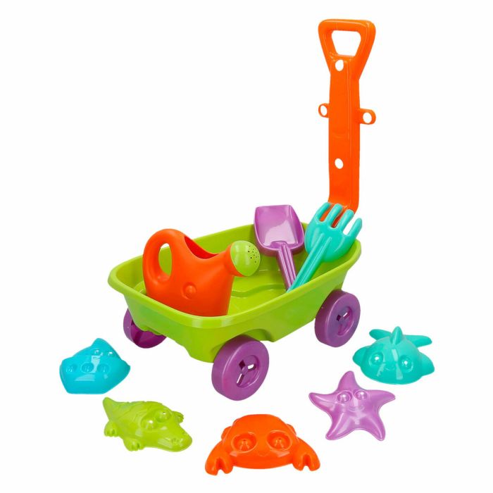 Set de jouets de plage Colorbaby Chariot polypropylène (12 Unités) 4 Set de jouets de plage Colorbaby Chariot polypropylène (12 Unités) 4