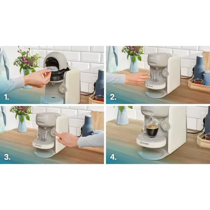 Bosch TASSIMO T16 Finesse Vanille - Machine à café et boissons automatique 1400W - Réservoir 0,7L - Fonction IntensityBoost - Nettoyage automatique