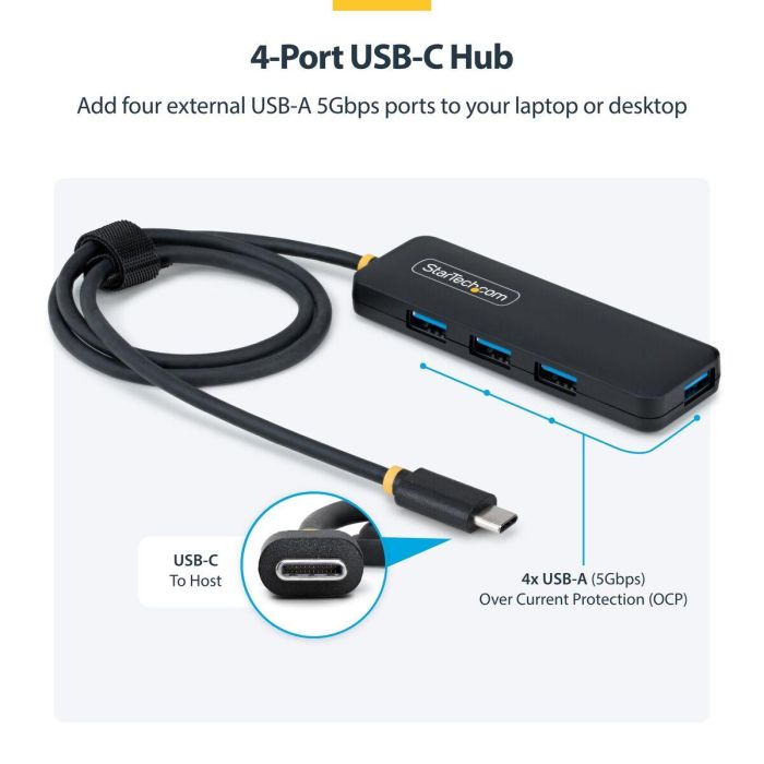Hub USB Startech H5C4A-USB-HUB-2 Noir 5
