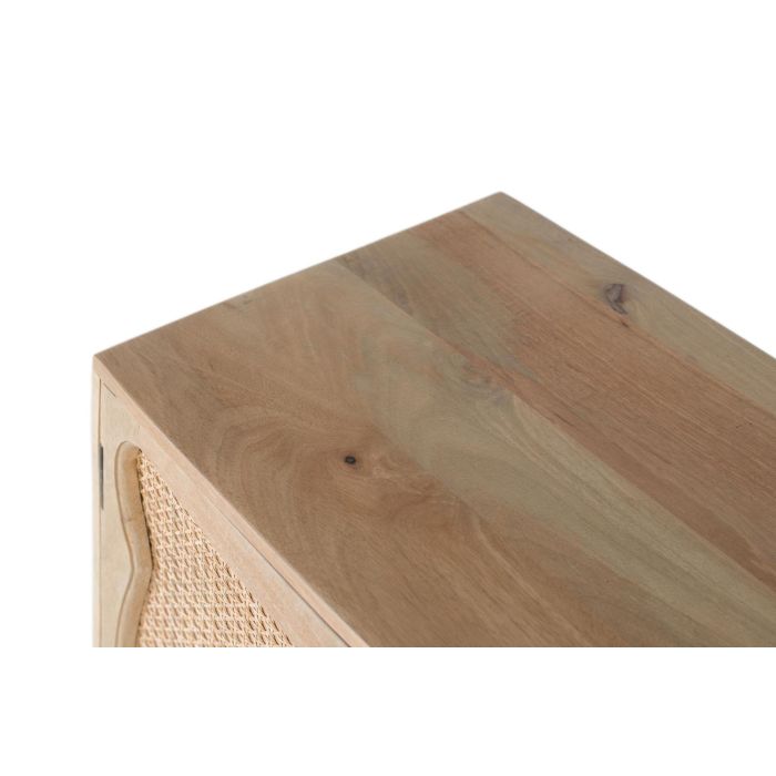 GINER Y COLOMER - Buffet en bois de manguier avec 4 portes à motif de canevas tressé, design artisanal - Couleur naturel - Dimensions 200 x 40 x 77 cm 5 GINER Y COLOMER - Buffet en bois de manguier avec 4 portes à motif de canevas tressé, design artisanal - Couleur naturel - Dimensions 200 x 40 x 77 cm 5