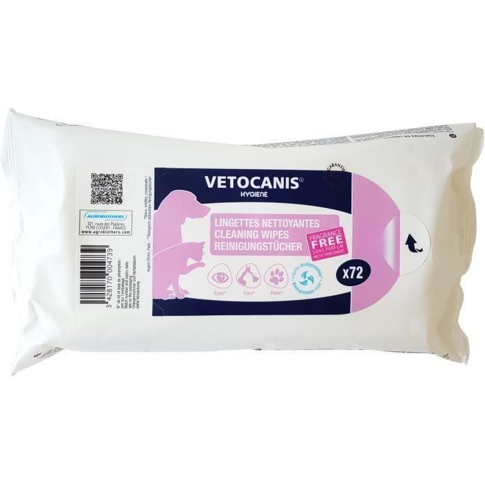 VETOCANIS Lingettes Nettoyantes Grand Format X72 Chien / Chat 0 VETOCANIS Lingettes Nettoyantes Grand Format X72 Chien / Chat 0