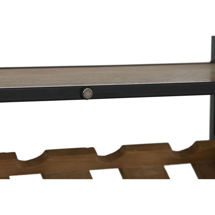 Range Bouteilles Home ESPRIT Noir Naturel Bois Métal Verre 102 x 32 x 60 cm 13