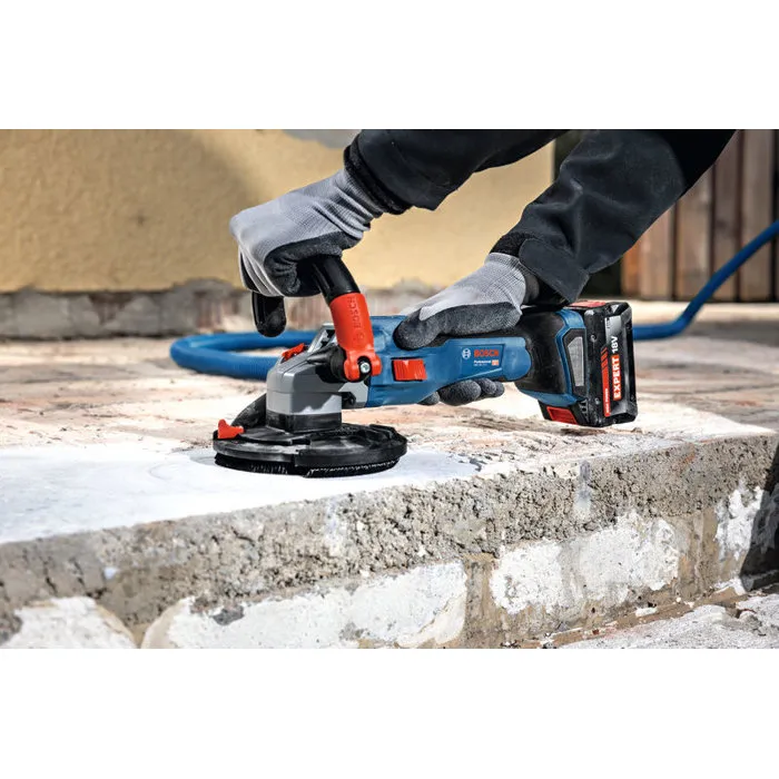 Bosch Professional Ponceuse à béton sans fil GBR 18V-15 S - Pour béton, pierre, chape, marbre - Meulage à sec et ébavurage - Compatible 18V System/AMPShare