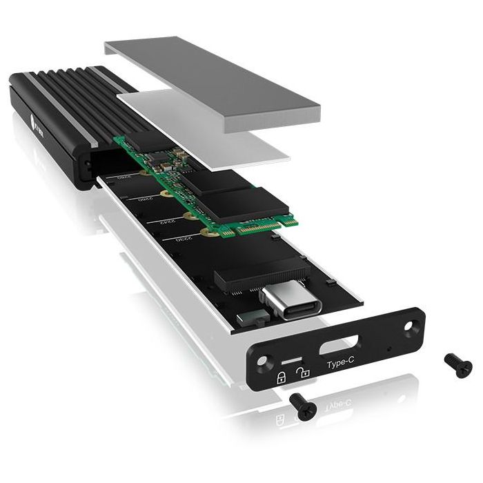ICY BOX IB-1824ML-C31 Externes USB-C 3.2 Gehäuse für M.2 NVMe SSD mit LED-Beleuchtung 2