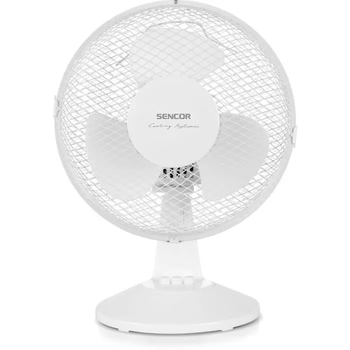 Sencor Ventilateur de Bureau SFE 2310WH, 23 cm, 2 Vitesses, Oscillation 90°, Pales Métalliques, 25 W, 51 dB, Cordon 1.8 m, 220-240 V, Débit d'Air 13.4 m³/min Sencor Ventilateur de Bureau SFE 2310WH, 23 cm, 2 Vitesses, Oscillation 90°, Pales Métalliques, 25 W, 51 dB, Cordon 1.8 m, 220-240 V, Débit d'Air 13.4 m³/min