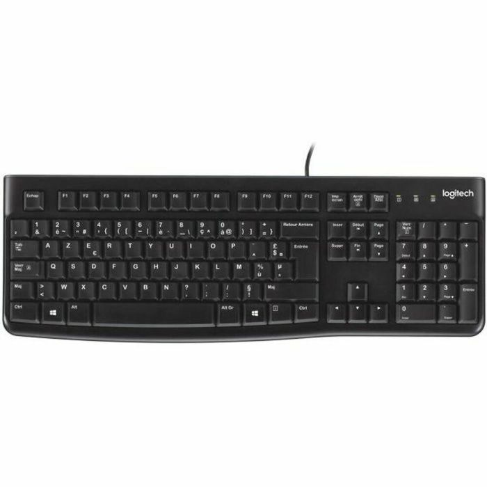 Logitech Clavier filaire K120 Business, USB, AZERTY, Résistant à l'eau, Plug and Play