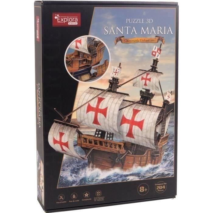 Puzzle 3D - Bateau Santa Maria - Jeu de construction - EXPLORA - 204 pieces - Des 8 ans 4
