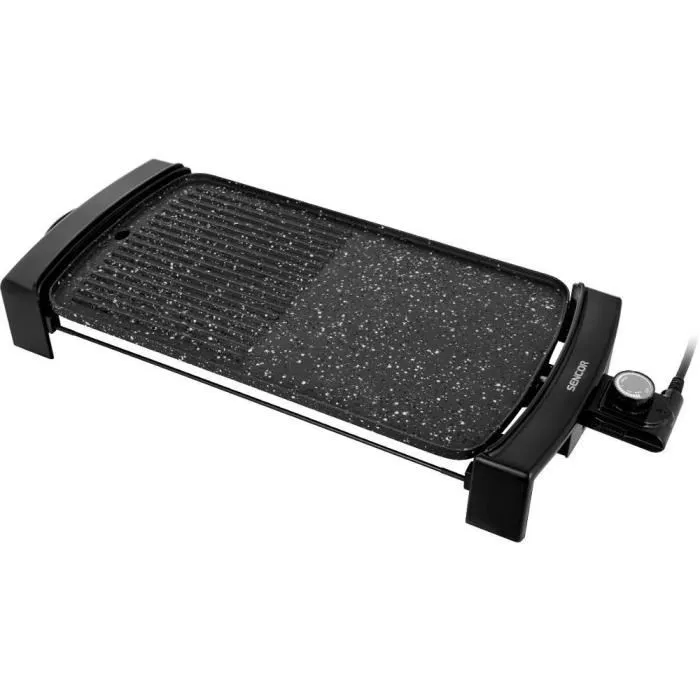 Sencor SBG 104BK - Gril électrique, surface 44 x 25 cm, revêtement granit, bac d'égouttage amovible, contrôle température réglable, idéal grillades saines Sencor SBG 104BK - Gril électrique, surface 44 x 25 cm, revêtement granit, bac d'égouttage amovible, contrôle température réglable, idéal grillades saines