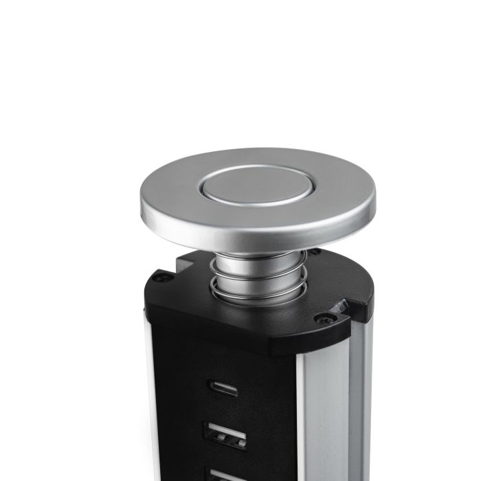 Emuca Multiconnecteur élevable Vertikal A+C, EU, Peint en aluminium, Plastique et Aluminium. 2