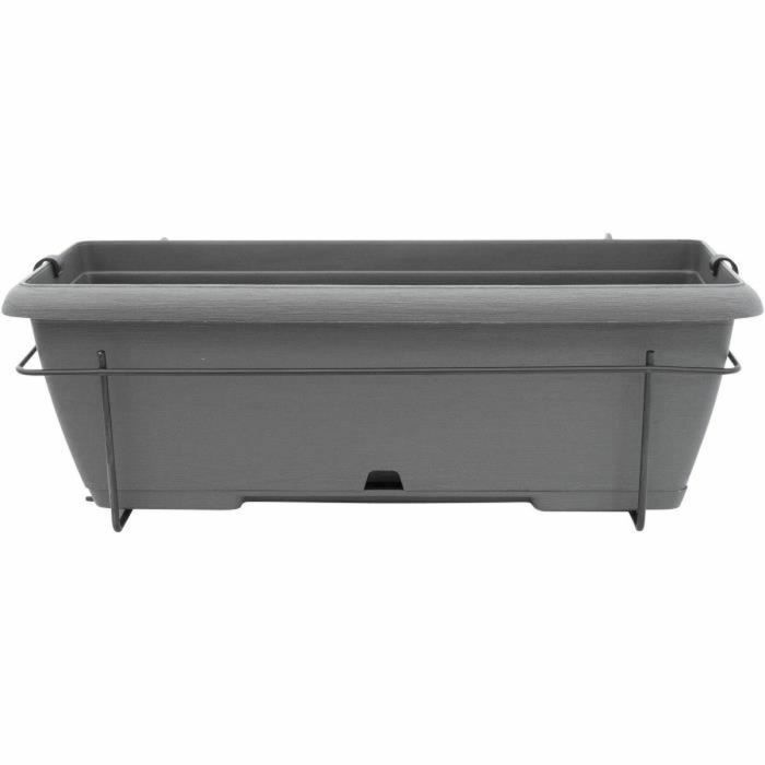 Jardinière Garden ID Anthracite Effet pierre 50 cm 2 Jardinière Garden ID Anthracite Effet pierre 50 cm 2