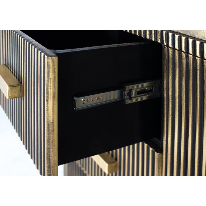 Giner y Colomer Buffet en Bois de Mango et Bronze 150 cm - 3 Tiroirs, 2 Portes avec Poignées en Bronze, Fermeture Magnétique et Glissières Métalliques 4 Giner y Colomer Buffet en Bois de Mango et Bronze 150 cm - 3 Tiroirs, 2 Portes avec Poignées en Bronze, Fermeture Magnétique et Glissières Métalliques 4