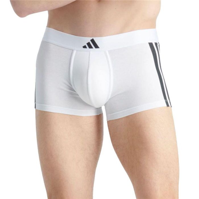 Boxer pour homme Adidas Low Rise 3 Stripes Active Blanc 2 Unités Boxer pour homme Adidas Low Rise 3 Stripes Active Blanc 2 Unités