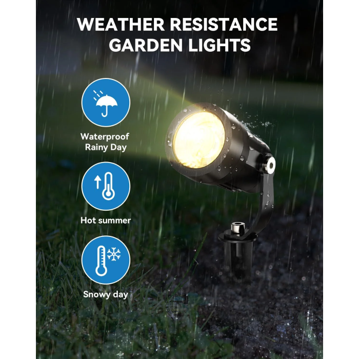 Foco LED pour Jardin 5W 60° IP65 3000K Finition Noire avec Pique 2 Foco LED pour Jardin 5W 60° IP65 3000K Finition Noire avec Pique 2