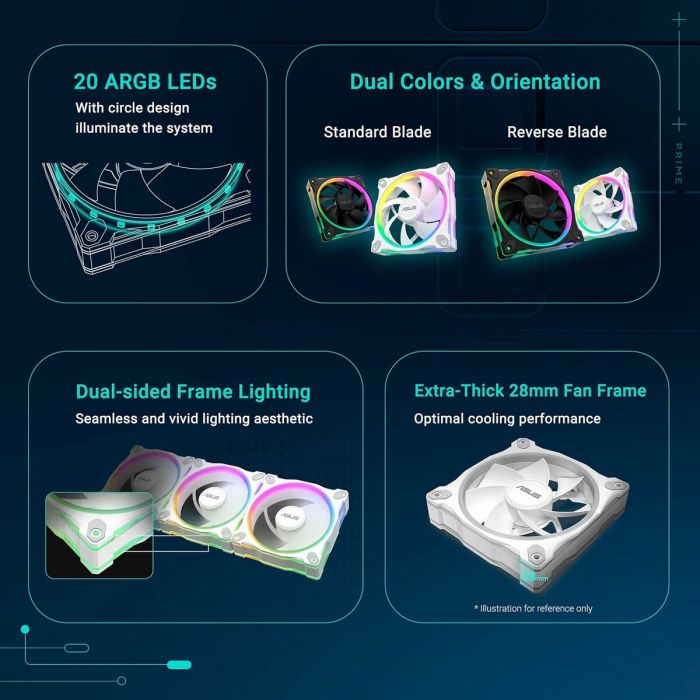Ventillateur de cabine Asus 90DA00L3-B09020 Ø 12 cm (3 Unités) 33