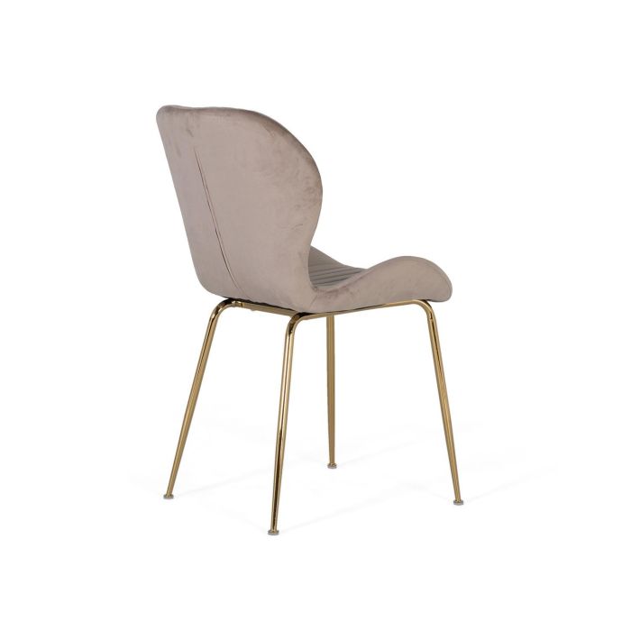GINER Y COLOMER - Lot de 4 chaises design avec assise en velours gris clair et structure en acier aux finitions dorées - Confortable et élégant - Nécessite un assemblage 2