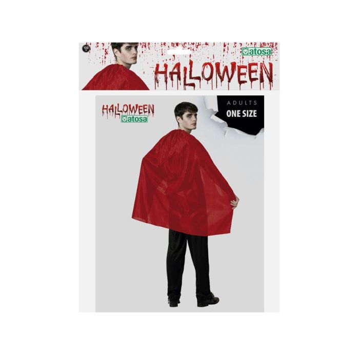 Capa rouge brillante pour déguisement adulte - Cape pour vampire, diable ou costume Halloween, longueur 100 cm - Accessoire thématique