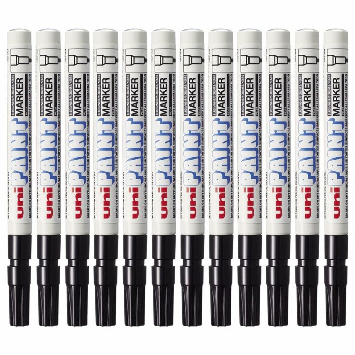 Marqueur permanent Uni-Ball Paint PX-21L Noir 12 Pièces 0 Marqueur permanent Uni-Ball Paint PX-21L Noir 12 Pièces 0