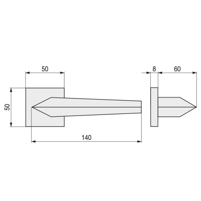 Roseta Cuadradas Laton Three 50X50 Cromo Groel 1