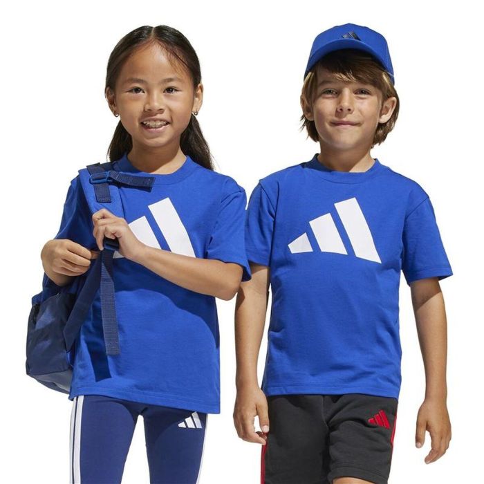 T shirt à manches courtes Enfant Adidas Big Logo Bleu Blanc M 3 T shirt à manches courtes Enfant Adidas Big Logo Bleu Blanc M 3